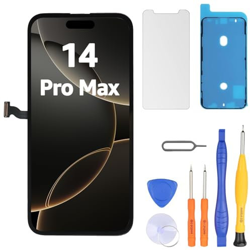 LL TRADER Display für iPhone 14 Pro Max LCD 6.7 Bildschirm Ersatz FHD Touchscreen 3D Touch Digitizer Rahmen Montage und Reparaturkits 20251