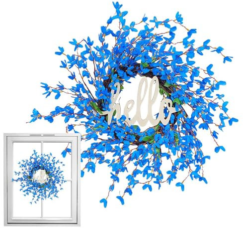 künstlicher - gefälschter Blumen-Türkranz für Innendekoration | Saisonaler dekorativer Hängerkranz, realistische Seidenblumen, für den Innen- und Außenbereich, elegant