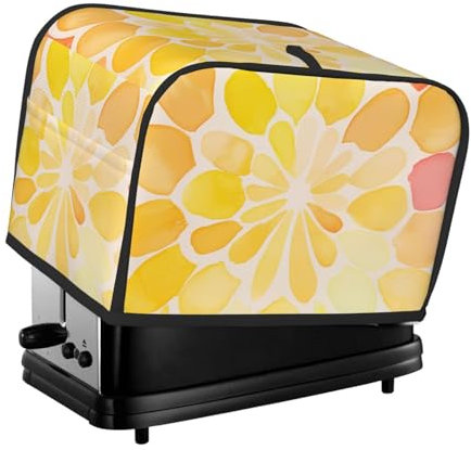 Impresión de acuarela colorida 2 rebanadas tostadora protector de huella dactilar panificadora protectora, cocina pequeño dispositivo protector contra el polvo