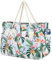 Suweir Strandtasche Groß Badetasche xxl Familie mit Reißverschluss Damen Beach Bag mit Nasstasche Wasserdicht Shopper Tote Bag Saunatasche Schwimmtasche für Strand Schwimmbad Therme Reisen (Flamingo)