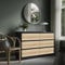 Home Collective Kommode 120cm breit mit 6 Schubladen anthrazit Artisan-Eiche Holz Schrank Kommode mit Schubladen Sideboard Highboard Anrichte Schlafzimmer Wohnzimmer Flur Büro Organizer Breite 120 cm