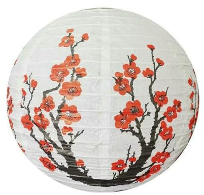 ROCILB 2 Piezas 30 cm Lámpara de Papel Redonda con Forma de Flor de Ciruelo, Estilo Oriental Chino, para Restaurante, decoración de Bodas, Regalos para el hogar