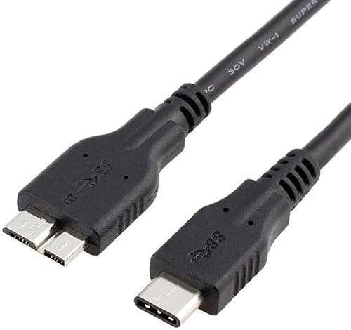 QCEs External Hard Drive Cable to USB C, 1.5FT Micro B 3.0 to USB C Cable 10Gbps for Seagate, Toshiba, WD My Passport, Canvio, LaCie Compatible with MacBook Pro/Air, iPad/Tablet, iPhone 16/15
