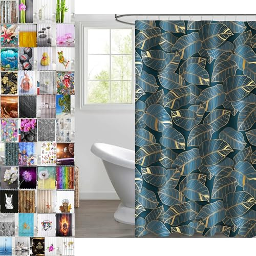 Sanilo Duschvorhang, viele schöne Duschvorhänge zur Auswahl, hochwertige Qualität, inkl. 12 Ringe, wasserdicht, Anti-Schimmel-Effekt (Monstera, H200 x B180 cm)