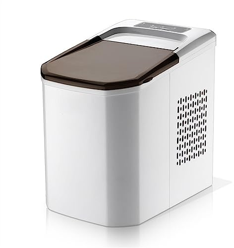 Ice Maker Ice Makers Countertop, Protable Ice Maker Machine, 22-26Lbs/24H, 9 Ice Cubes Ready in 8 Mins, with ice Scoop and Basket, for Home/Office/Kitchen Ice Machine(Gris)