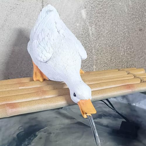 ZYZSY Pond Spitter, Durable Garden Decor Water Spray Sprinkler for Fountain, Garden Decor for Koi pond, with Water pump, Eye-catching Design for Home and Landscape(White)