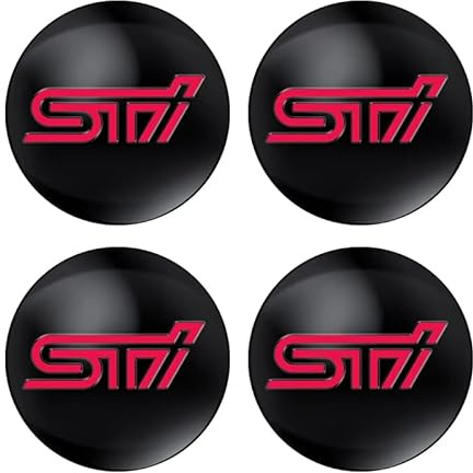WENINETIES 4 Stück Auto Radkappen Aufkleber Radkappenaufkleber für Subaru STI WRX Forester Outback Legacy 56MM, Radnabenabdeckung-Logo Felgen Aufkleber Nabenkappen Abzeichen Sticker
