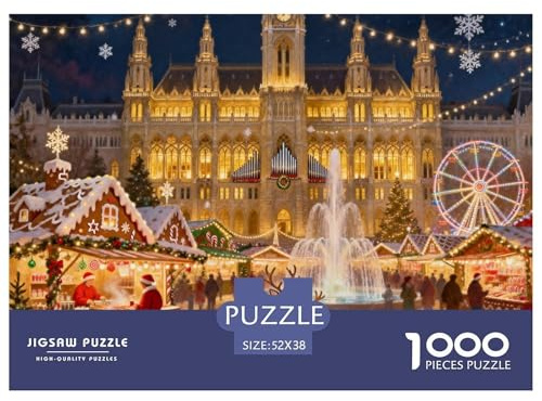 Wiener Weihnachtsmarkt Hölzerne Puzzles Wasserfest 1000 Teile DIY- Puzzle Geschenke Für Erwachsene Unmöglich Herausfordernde Puzzlespiele