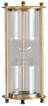 Cadeaux Sablier, Sablier doré, horloge de sable, verre, métal, minuterie, plusieurs tailles(Gold B (M))