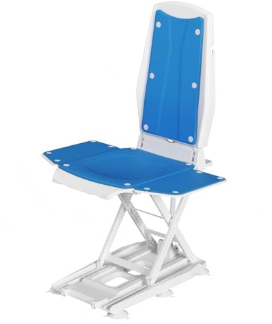 HZWJD Badelifter Für Senioren,Bodenlift,Leichter,Verstellbarer Badeliftstuhl,Badelift,Tragfähigkeit 140 Kg,Erleichtert Das Baden Für Ältere Und Behinderte Menschen,Mobilitätshilfe Blue