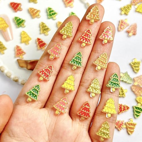 Lot de 20 breloques en résine pour clous de sapin de Noël, boucles d'oreilles, pinces à cheveux, accessoires durables