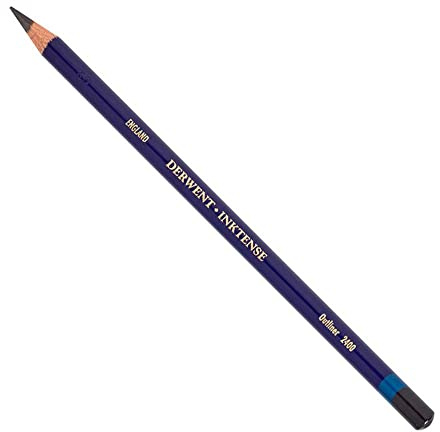 Derwent Inktense Permanent Watercolour Single Pencil, Outliner (2400), 4mm Premium Core Strength, Water-Soluble, Ideal for Drawing, Colouring & Painting on Paper & Fabric, Professional Quality (0700926)