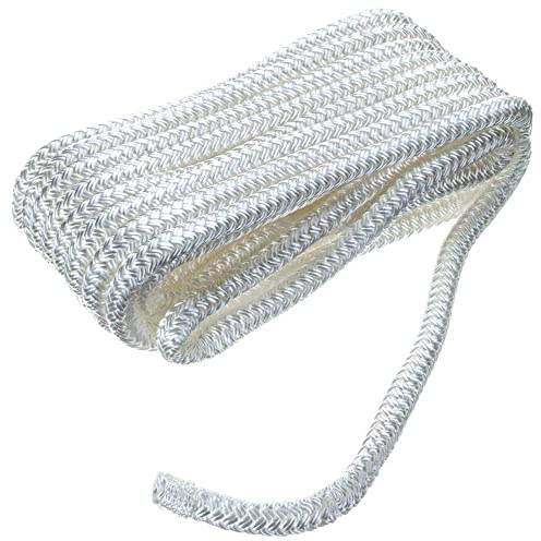 SEACHOICE Double-Braid Nylon Dock Line 3/8 x 20' 40101 White