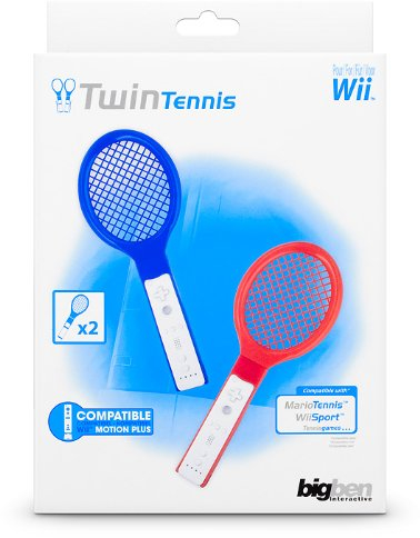 Pack de 2 Raquettes + 1 compartiment pour Wii Remote compatible Wii Motion Plus