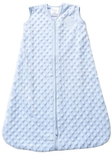HALO Sleepsack Plush Dot Velboa Wearable Blanket, TOG 1.5, Blue, Medium