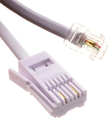 kenable BT to RJ11 Modem Cable for Dial-Up 56K Modems and Sky Boxes 2 Wire White 10m