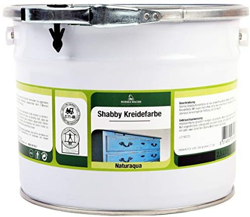 BORMA WACHS Shabby Chic Möbel Kreidefarbe matt Landhaus Stil Vintage Look 2,5 L (WEISS - 50)