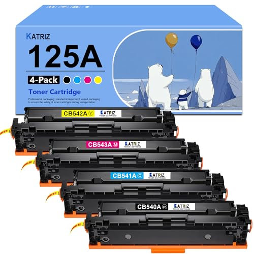 KATRIZ CB540A Tonerkartusche Ersatz f¨¹r HP 125A CB541A CB542A CB543A Kompatibel f¨¹r HP CP1210 CP1215 CP1215 CP1217 CP1510 CP1514 CP1514N CP1515 N CP1518 CP1518NI CM1312 Drucker (1 Bk, 1C, 1M, 1Y)