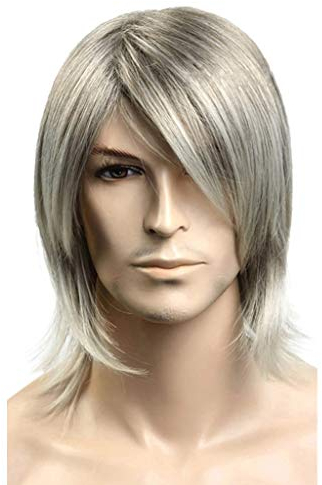 Ansenesna Perücken Blond Herren Kurz Cosplay Wig Mann Glatt Kurzhaar Perücke (Blond)