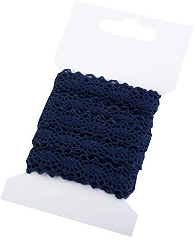 3m Klöppelspitze 12mm breit Farbwahl Spitze Spitzenband Spitzenborte Häkelspitze, Farbe:nachtblau