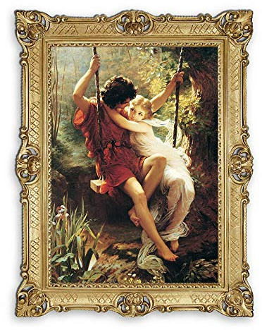 Lnxp Wunderschönes Gemälde 90x70 cm Künstler; P.A. Cot ´La primavera Frühling ´Bild Bilder Barock Rahmen Antik Repro Renaissance als Gemälde & hochwertige Kunstreproduktion 58B