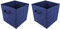 Redd Royal 2 PCS Folding Storage Boxes with Handle, Foldable Canvas Organiser Cube Basket Bin Storage Unit for Nursery Wardrobe Kids Room (Navy Blue, Pack of 2)