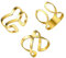 GOLDCHIC JEWELRY 3-Set Geometrischer (8-Förmig, Doppelt V-Förmig, X-Förmig) Offen Ring für Damen/Herren Mode Punk Edelstahl Ring 18K Vergoldet Verstellbar Ring in Size 57/60/62/65/67