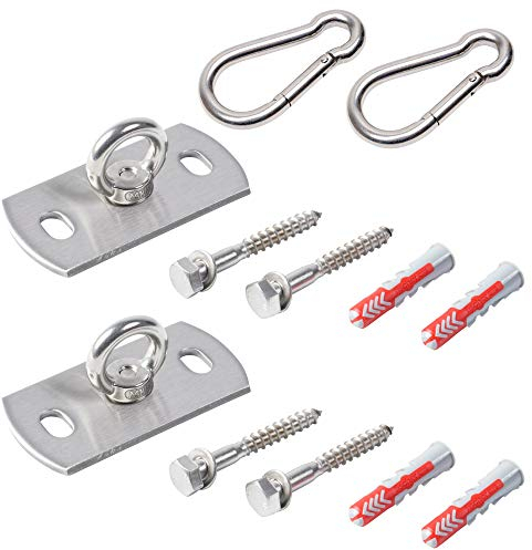 Toldoro® Hängematte Befestigung aus Edelstahl bestehend aus 2X Wandhalterung/Halterung Hängematte/Aufhängeset für Hängematte zwischen 2 Wänden oder Balkon