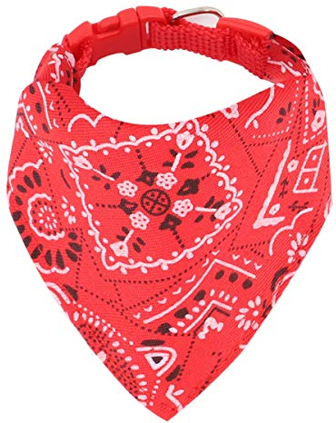 Hunde Bandana Kopftücher Haustier Halstuch Einstellbare für Welpen Kleine Hund Katze (S, Rot)