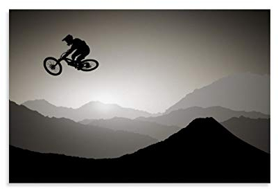 Downhill Mountainbiker MTB Leinwand-Kunst-Poster und Wand-Kunstdruck, modernes Familienschlafzimmer, Dekoration, 60 x 90 cm