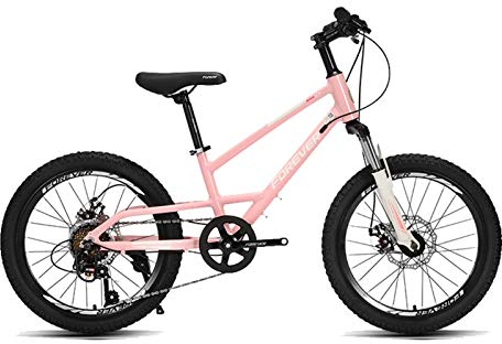 Axdwfd Infantiles Bicicletas Bicicleta de montaña de 20 Pulgadas, Engranajes de 7 velocidades, suspensión de Tenedor, Bicicleta para niños para niños y niñas, 3 Colores (Color : Pink)