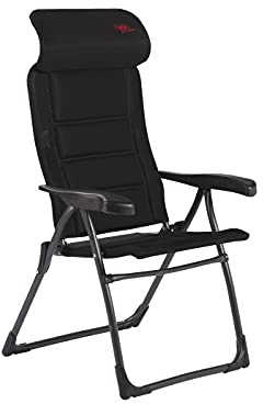 Crespo Campingstuhl Liege Stuhl AP215 AirDeluxe Compact Klappstuhl Faltstuhl Alu schwarz