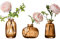 Lot de 3 petits vases décoratifs en verre pour table, salon, chambre, bureau, cuisine, marron