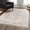 carpet city Teppich Wohnzimmer Grau - 200x290 cm - Ornamente Ethno-Stil - Kurzflor Teppiche Modern - Fransenteppich Tricolor Soft&Weich - Flachflor Schlafzimmer