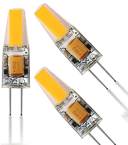 JUTHREE Bombillas LED de 3-Pack G4 6W AC/DC 12V, 6W 600 lúmenes, ángulo de Haz de 360 Grados, es Igual a la lámpara incandescente halógena 40-60W G4, no Regulable(Blanco Caliente)