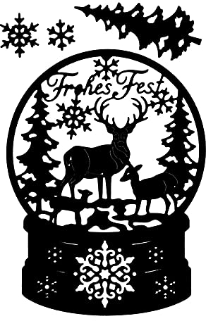 Ideen mit Herz Stanzschablonen, Schneekugel, 4 Stück