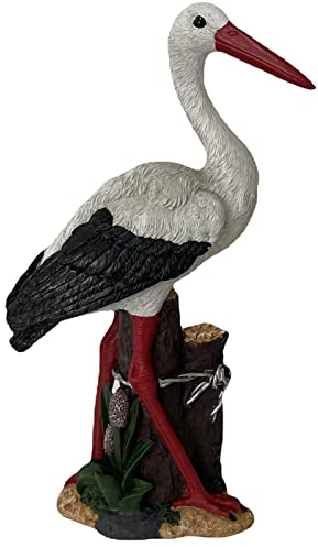 LTJXL Kranich mit Roter Krone Gartenfigur Harzskulptur Wilde Tiere Garten Enten Skulptur Dekoration für Büro Innen und Draußen Ornament Rasen Figurine Garten Accessorie