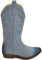 Malu Shoes Stivali donna camperos texani stile western azzurr con fantasia laser su pelle scamosciata tinta unita altezza polpaccio (38 EU)