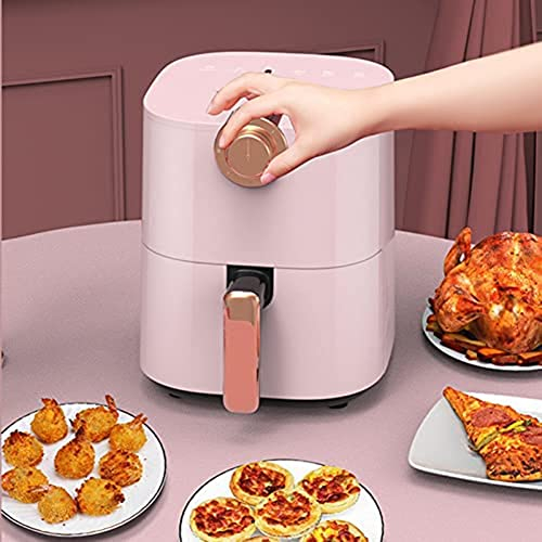 220V Ménage 4.5Lair Friteuse Machine Grande Capacité Intelligente Frites sans Fumée Électrique Airfryer Air Friteuse Électrique sans Huile,Rose