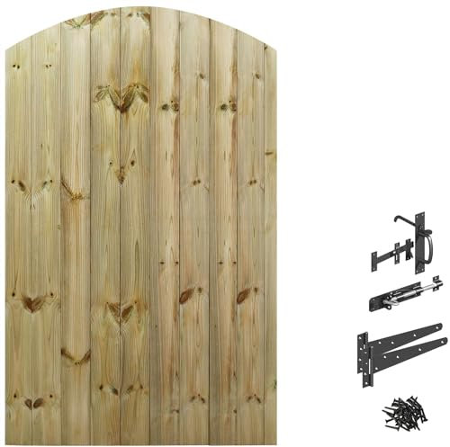 Bespoke Custom Made to Measure Wooden Garden Gate/Tongue & Groove Arch Top[6ft Tall (180cm),Upto 1050mm Wide,Suffolk Latch]