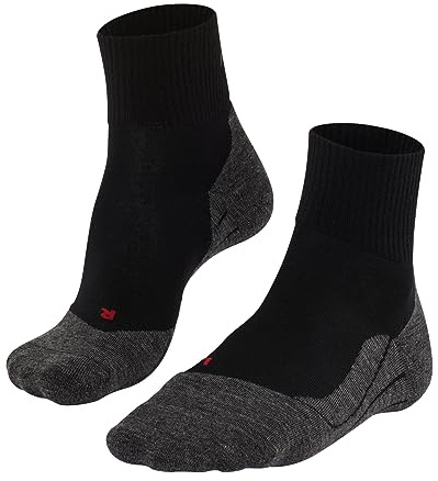 FALKE Damen Wandersocken TK5 Wander Wool Short W Sso Wolle Funktionsmaterial antiblasen dünn 1 Paar, Schwarz Black-Mix 3010, 39-40