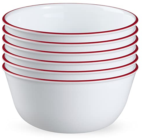 Corelle, Glasschüssel, 800 ml, Rot, 6 Stück