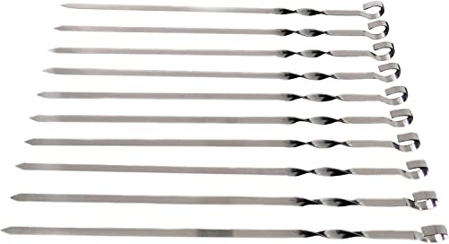 10 pinchos para barbacoa, brochetas de shish kebab Schampura (40 cm)