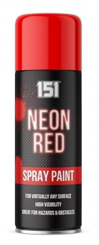 Classic Signature - 6 x Red Neon Spray Paint 400ml 151 Fluorescent Bright Aerosol Extra Bright Graffiti (Banksey) Paint Assorted Colour