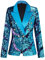 CARFFIV Damen Mode Zweireihige Bankett Party Urlaub Pailletten Langarm Jacken,Blue+Purple,L