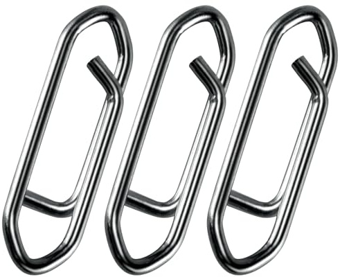 Alwonder 50PCS Fishing Power Speed Clips, High Strength Stainless Steel Speed Clip for Fishing Lure Quick Change, Freshwater Saltwater Crankbait Popper Lures Quick Snap Connector Tackle-25LB