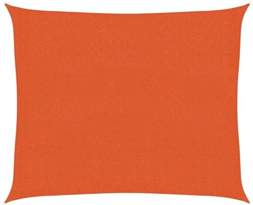 vidaXL Toldo Parasol Lona Protector Solar Sombra de Patio Jardín Terraza Balcón Parque Infantil Exterior de Vela Naranja HDPE 160 g/m² 2,5x3 m