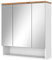 Vicco Badspiegelschrank Eden, Weiß Hochglanz/Artisan-Eiche, 70 x 77.5 cm mit 3 Türen