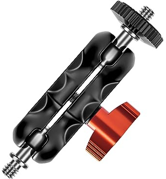 Lanxire Magischer Arm mit doppeltem Kugelkopf und 1/4-Zoll-Schraube, kompatibel mit Super-Klemme, Kamerakäfig, Monitor und Mikrofon, maximale Belastung bis zu 2 kg
