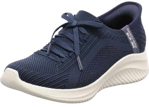 Skechers Damen Ultra Flex 3.0 Brilliant Path Sneakers,Sports Shoes, Marineblauer Strick Minzbes, 41 EU